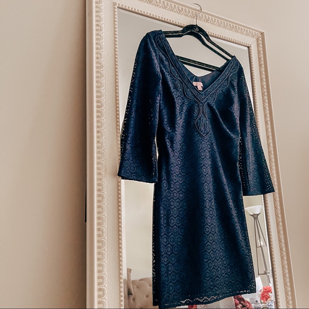 Lilly Pulitzer Navy Lace Shift Dress